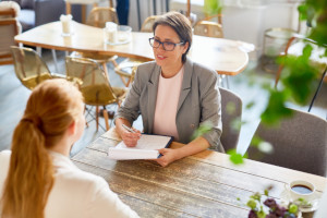 Candidate interviewing for a job