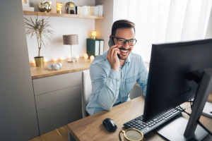 Employee working from home office