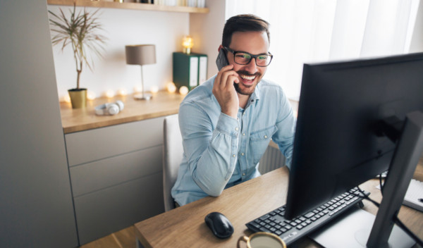 Employee working from home office