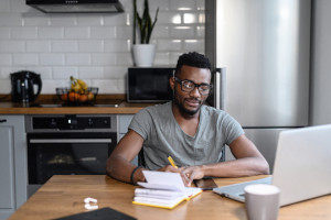 Employee working from home