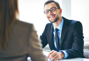 Man conducting a job interview.