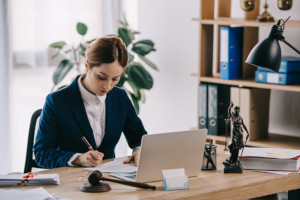 Paralegal employee working